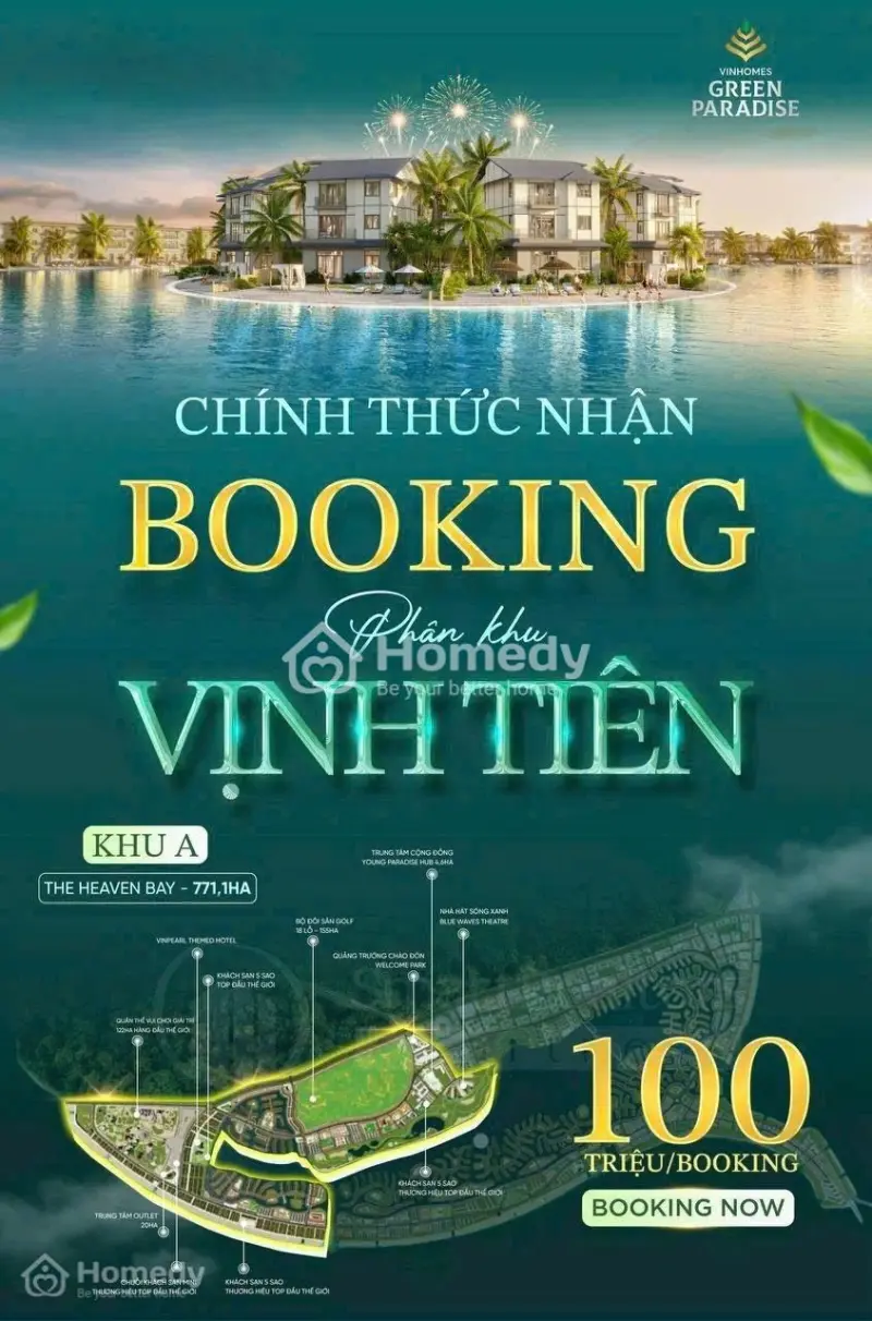 Vinhomes Green Paradise Nhận Booking Giai Đoạn 2: Chọn Căn Hàng Hiệu Khu Vịnh Tiên (The Haven Bay)