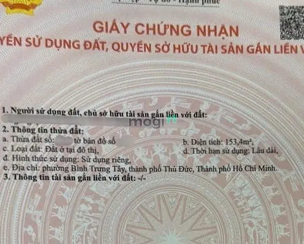Bán Đất Thổ Cư Phường Bình Trưng Tây Q2 Hẻm Ôtô Cách Nguyễn Tuyễn 20M