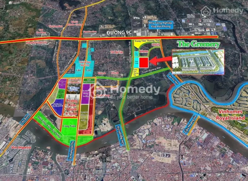 Shophouse The Greenery Hải Phòng . Ngay Chân Cầu Nguyễn Trãi 80M2 , Mặt Tiền Kinh Doanh 100M2