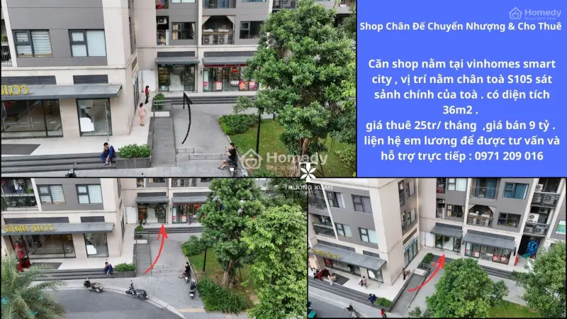 Bán Shop Chân Đế Tại Vinhomes Smart City, 8,5 Tỷ, 35M2, Mặt Tiền 5M
