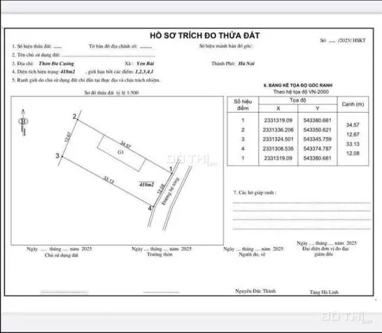 Giao Bán Lô Đất Siêu Phẩm 400M² Tại Xã Yên Bái - Ba Vì
