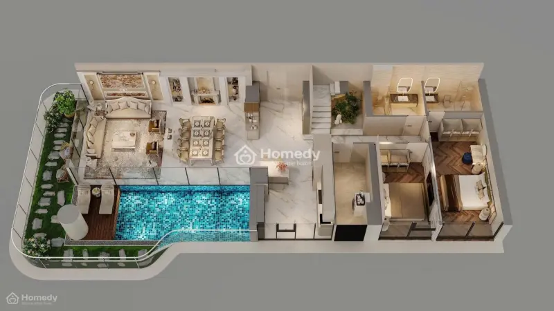 Siêu Vip Penthouse/Duplex Rivera Hoàng Mai ( Phiển Bản View Sông Hồng ) Cạnh Time City