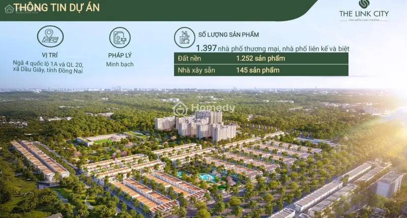 Nhận Đặt Chỗ Đất Nền, Nhà Phố Khu Đô Thị The Link City, Ngay Mặt Tiền Quốc Lộ 1A, Chỉ Cần Vốn 630Tr