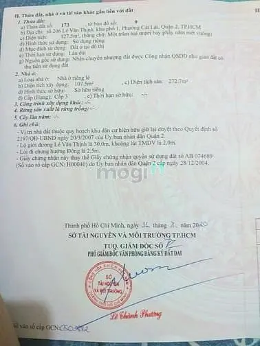 Chính Chủ Bán Nhà Mặt Tiền Lê Văn Thịnh 1Tret 2,5 Lầu Giá 21 Tỷ