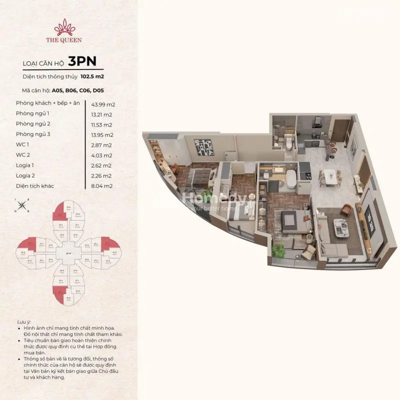 Bán Căn Hộ 3Pn Full Nội Thất Cao Cấp Giá Chỉ 9,4 Tỷ - Dự Án The Queen 360 Giải Phóng