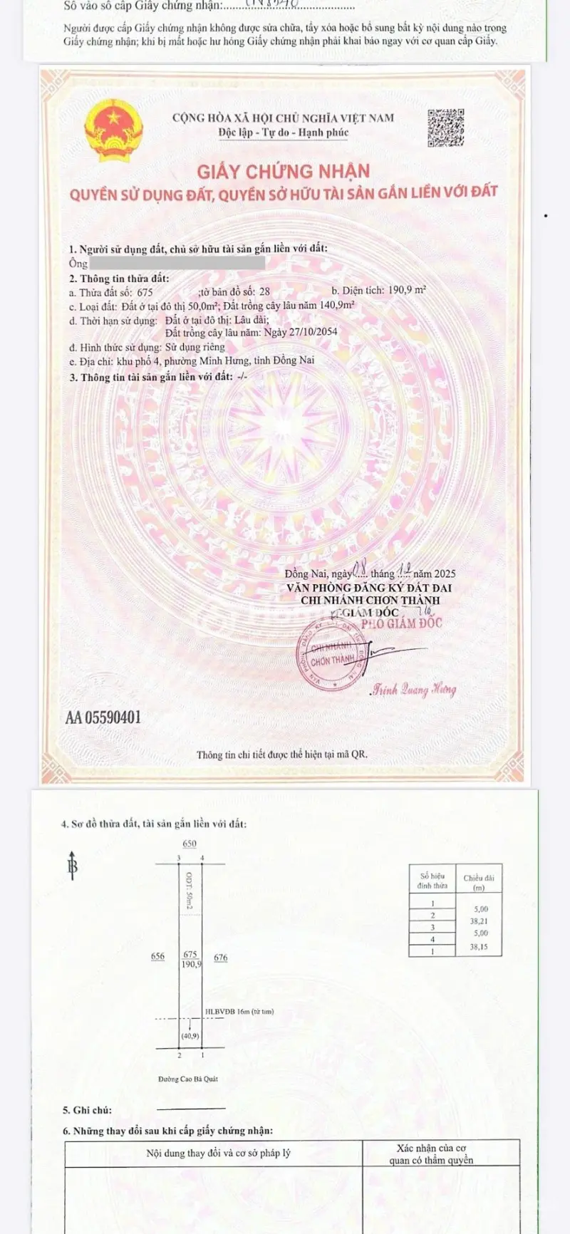 190M2 Đất Đường Cao Bá Quát Ql13 Vào 1Km Ngay Kcn Minh Hưng Chơn Thành