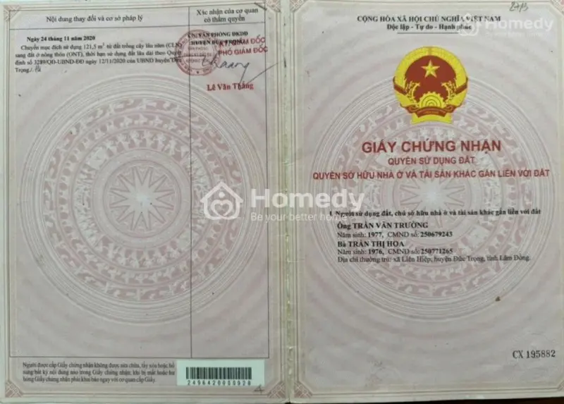 Bán Đất Thổ Cư Chính Chủ, Giá Rẻ, Gần Sân Bay Liên Khương, Xã Hiệp Thạnh, Tỉnh Lâm Đồng.