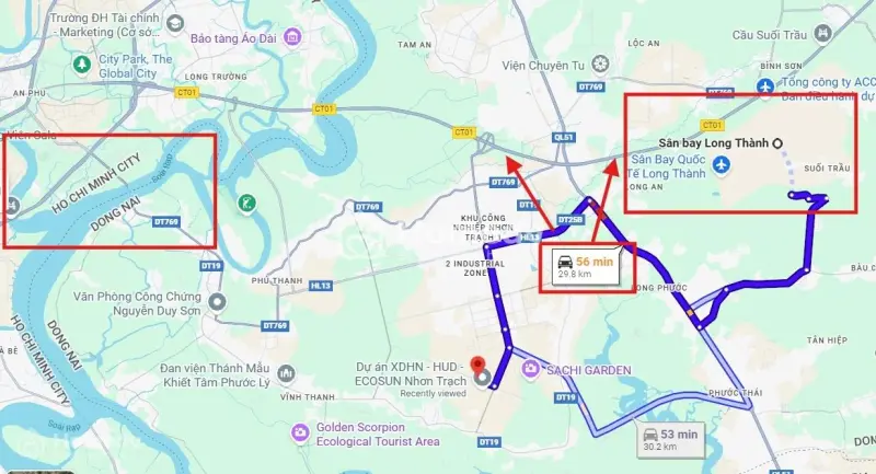 Chính Chủ Bán 420M2 Đất Nền Ngang 21M - Mặt Tiền Đường 26M - Nhơn Trạch - Gần Sân Bay Lt
