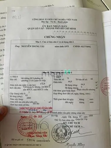 Bán Nhà Mặt Tiền 2 Lầu (6X14) 170 Đường Số 9 P9 Gò Vấp