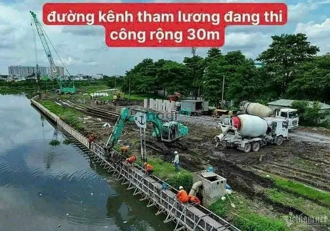 Quận 12, Đất Thổ Cư Mặt Sông Vàm Thuật, Vườn Lài, Dt 10 X 30M