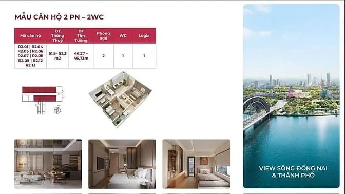 Cần Bán Căn Hộ 2Pn Dự Án Fresia Riverside Biên Hòa Giá 1.95 Tỷ