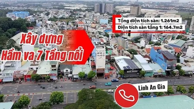 Siêu Phẩm Trung Tâm Thủ Đức - Hầm 7 Tầng - 261,8M² Doanh Thu 10Tỷ/Năm