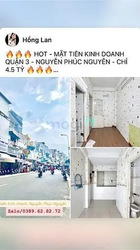 Nhà Mặt Tiền Kinh Doanh Quận 3 - Chỉ 4.5 Tỷ