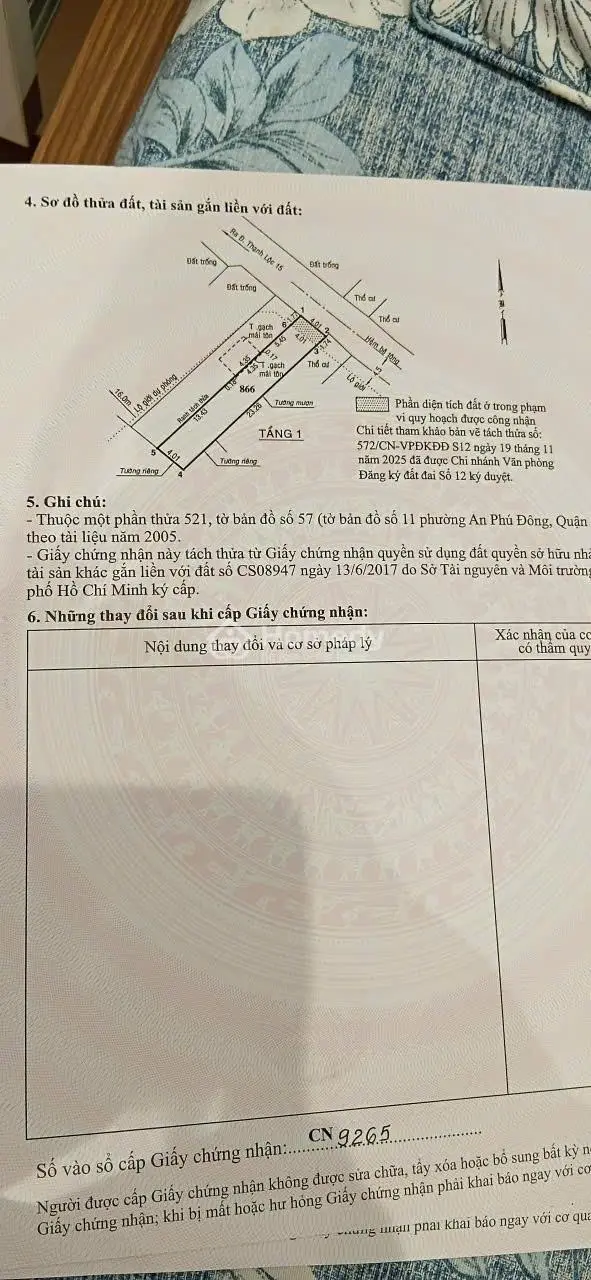 Bán 100M2 Đất Thổ Cư Đường Vườn Lài, Phường An Phú Đông , Q12, Tp. Hồ Chí Minh ,Giá 6X