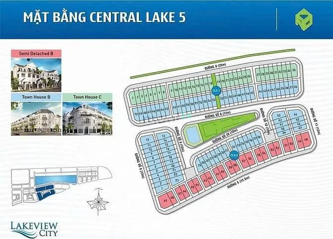 Bán Biệt Thự View Sông – Lakeview City Quận 2 Ngang 9.5 Nở Hậu Sân Vườ