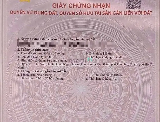 Bán Đất Mặt Tiền Đường Lê Văn Thịnh Quận 2 (6Mx35M) Đường 30M Đc Xd 5T