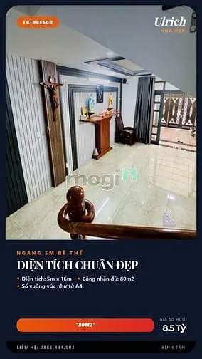 Nhà Hẻm Xe Tải Bình Hưng Hòa Bình Tân 80M2 3T Mới 8.5 Tỷ