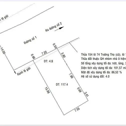 Chính Chủ Gửi Bán Lô Đất Mặt Tiền Đường Số 1 P.trường Thọ Thủ Đức