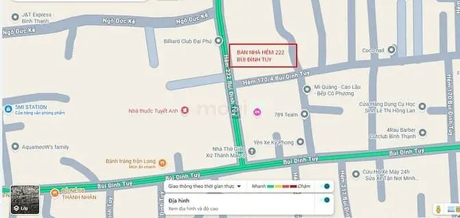 Bán Nhà Mặt Tiền Bình Thạnh - Hẻm 222 Bùi Đình Túy, P.12- Dt: 95M