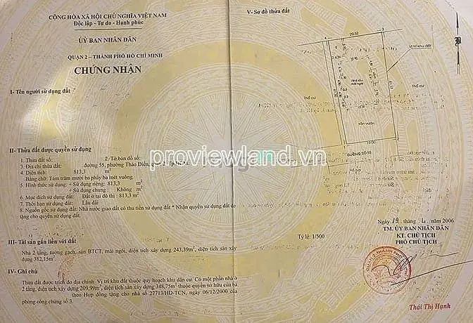 Bán Đất Đường Số 55 Thảo Điền, 784,69 M², Ngang 19M, Nở Hậu, 162 Tỷ