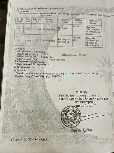 💥Ngang 15M Dài 20 – Trung Tâm Q.bình Tân – Giá Tốt Đầu Tư