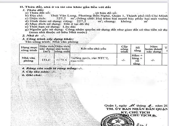 Bán Khách Sạn Đường Thái Văn Lung, Q1, Hầm + 12 Tầng, 230M2 Đất, 70P