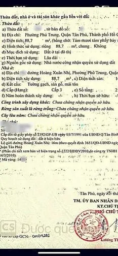 Ngộp,Cần Bán Nhà Mặt Tiền Gần Âu Cơ. 4,3X 20, Nở Hậu 7M, 8,5 Tỷ Tl