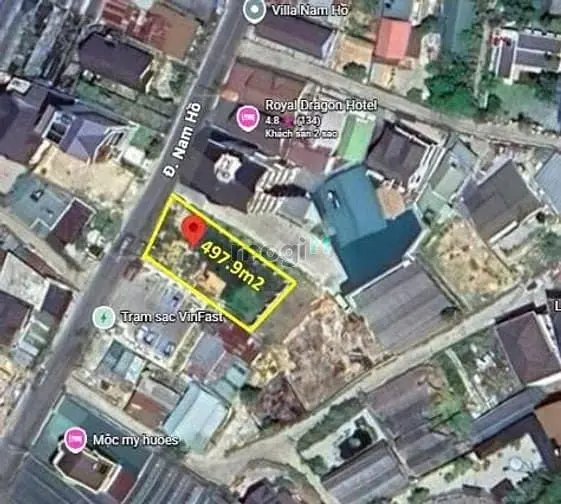 Bán Nền Đất Biệt Thự 497,9M Thổ Cư Mặt Tiền Đường Nam Hồ Đà Lạt
