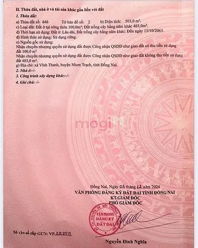 Đất Thổ Vườn Khu Dân Cư Hiện Hữu Đường Hẻm Thông Rộng 8M