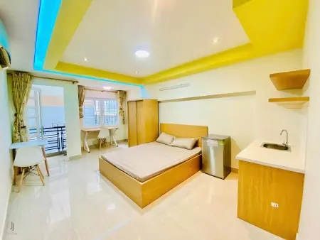 Trọ Bình Thạnh Gần Chợ Bà Chiểu,Phú Nhuận Studio 36M2 Full Nội Thất Ban Công Lớn - Hoàng Hoa Thám