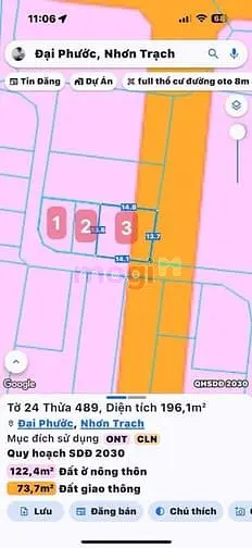 Đất Nền Thổ Cư Ngay Trung Tâm Hành Chính Xã Đại Phước, Tiện Ích Đầy Đủ