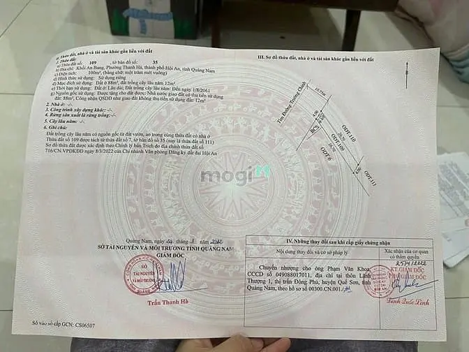 Bán Lô Đôi 2 Sổ Riêng Gần Đường Hùng Vương - Thanh Hà, Hội An