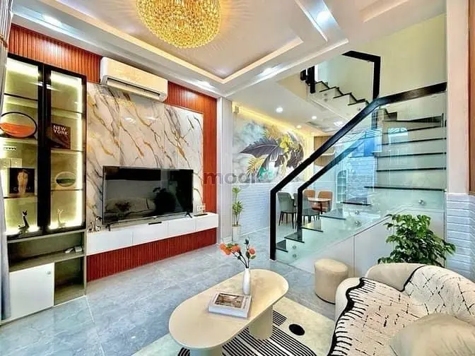 🍒Định Thổ Địa🍒 Siêu Phẩm Phan Văn Trị 5Pn 4 Lầu Đúc Nở Hậu H3G Thông