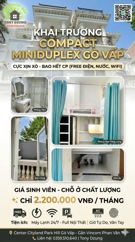 Miniduplex Sạch Sẽ - Phòng 4 Người - Bao Trọn Gói Ngay Kdc Cityland! - Gần Đh Văn Lang Cs3