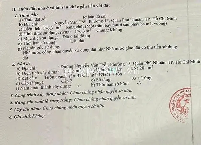 Bán Nhà Nguyễn Văn Trỗi Phú Nhuận, 6M × 29M, 3 Tầng + Lững, Giá 44 Tỷ