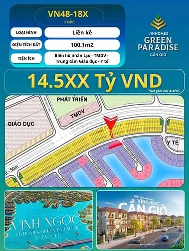 Vinhomes Green Paradise Cần Giờ, Chiết Khấu 22%, Giá Chỉ Từ 90 Triệu/M