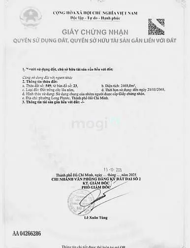 Chính Chủ Cần Bán Đất Mt Đối Diện Kdl Song Long Giá Rẻ 10Tr3/M2 2500M2