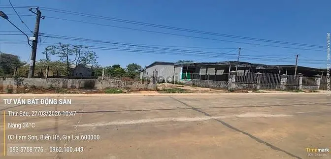 Đất Mặt Tiền Lam Sơn 6*32 Ngay Gần Chợ Biển Hồ