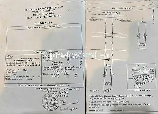 Bán Nhà Quận 1, Mặt Tiền Hàm Nghi, 8M X 17M, 2 Tầng, Giá 340 Tỷ