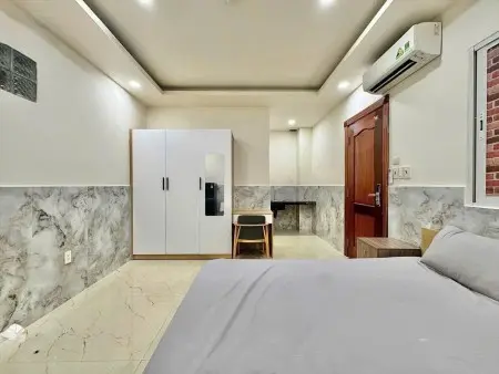 Cho Thuê Phòng Studio Cao Cấp Full Nội Thất, Ốp Đá Marble, Máy Lạnh, Tủ Lạnh