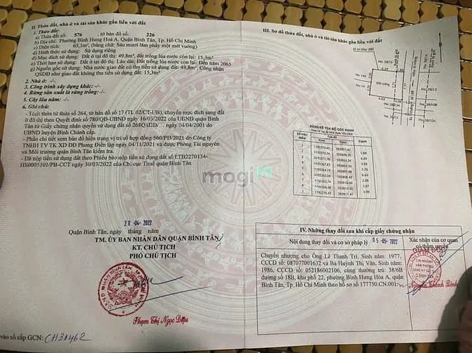 Chỉ 60 Triệu/M2 Mua Về Xây Biệt Thư,Căn Hộ Đường Lê Văn Quới.