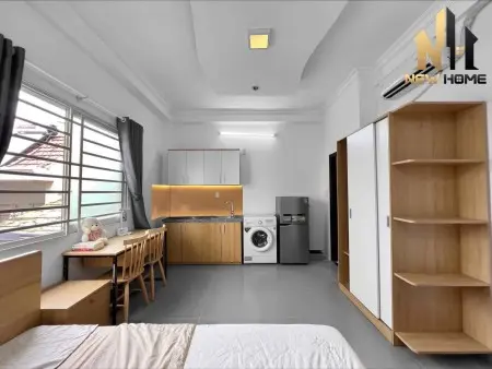 [Cho Thuê] Căn Hộ Studio Full Nội Thất - Máy Giặt Riêng - Cửa Sổ Lớn Thoáng