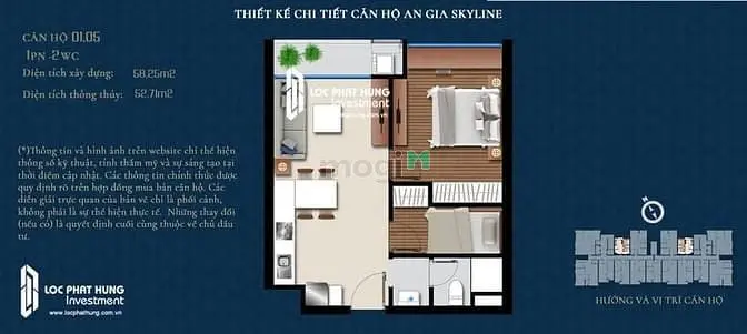 🏙️ Căn Hộ An Gia Skyline 🛏️ Thiết Kế: 2Pn1Wc 📐 Diện Tích: 58M² 🛋️