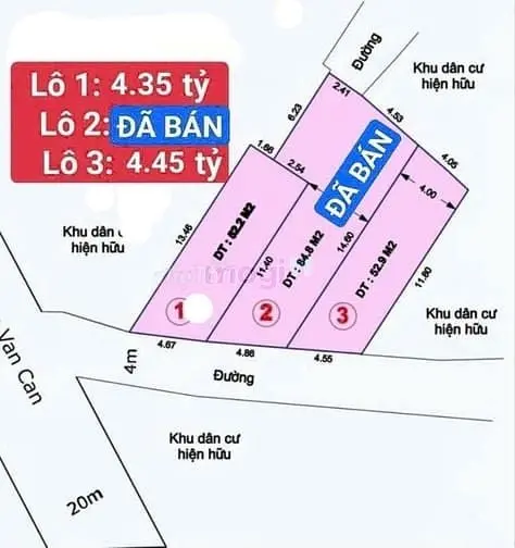 Đất, Hàng Hiếm Tầm Giá 4 Tỷ, Ngay Gần Chợ Thủ Đức, 52M, 4,35T