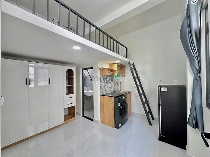 🏡 Studio Gác Lửng Full Nội Thất – Ban Công Xanh, Máy Giặt Riêng.