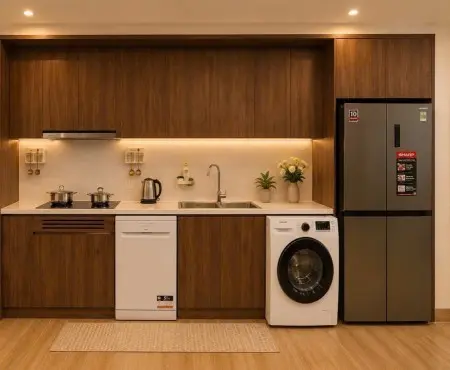 Căn Hộ Cao Cấp Full Nội Thất - Có Máy Giặt Sấy Riêng - Ngay Gần Hồ Tây & Lotte Liễu Giai