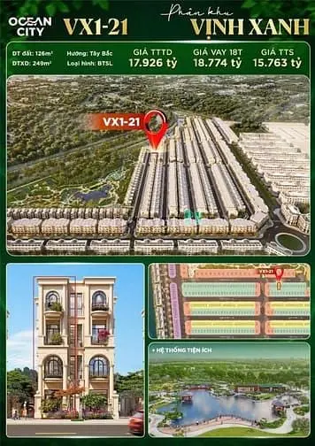 Hot_ Dòng Biệt Thự,Hàng Phân Khu Vịnh Xanh _Ocean City